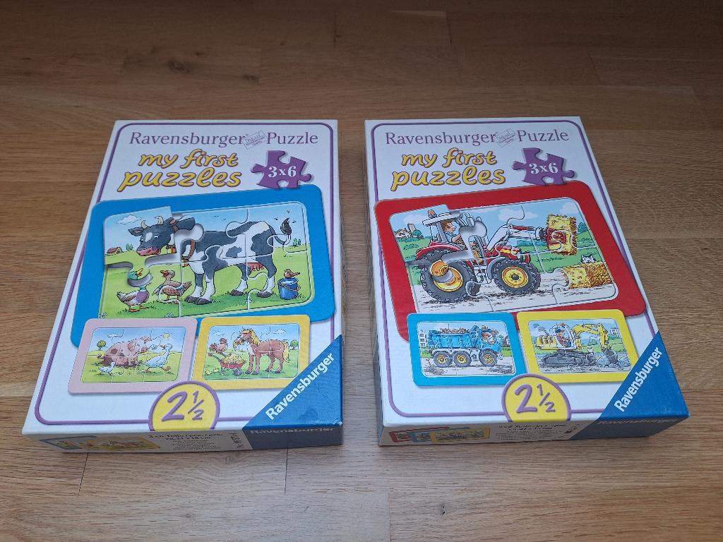 2 Puzzels Ravensburger 'my first puzzles', Ophalen of Verzenden, Minder dan 10 stukjes, Zo goed als nieuw, 2 tot 4 jaar
