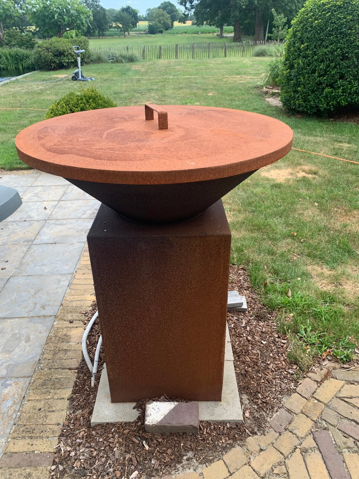 Buitenkeuken cortenstaal bakplaat en tafel, Tuin en Terras, Buitenkeukens, Ophalen, Gebruikt