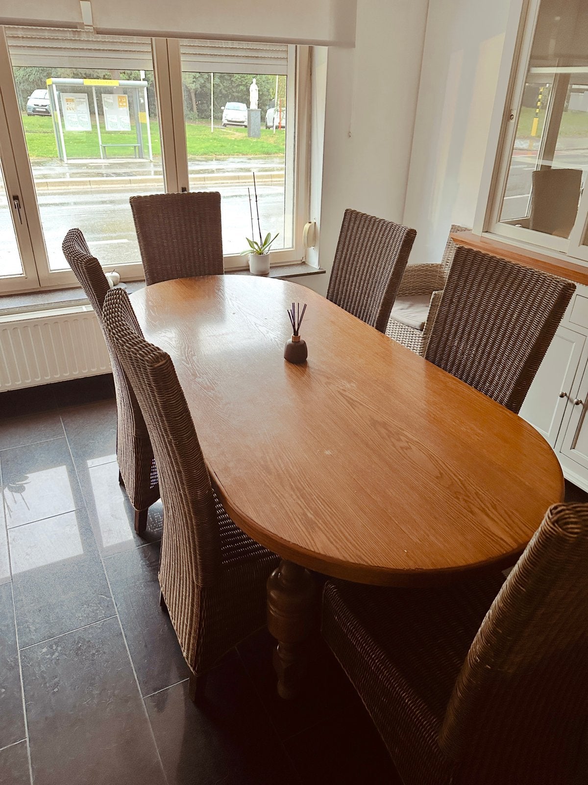 Massieve houten eetkamettafel, Huis en Inrichting, Ophalen, Gebruikt, 200 cm of meer, 50 tot 100 cm