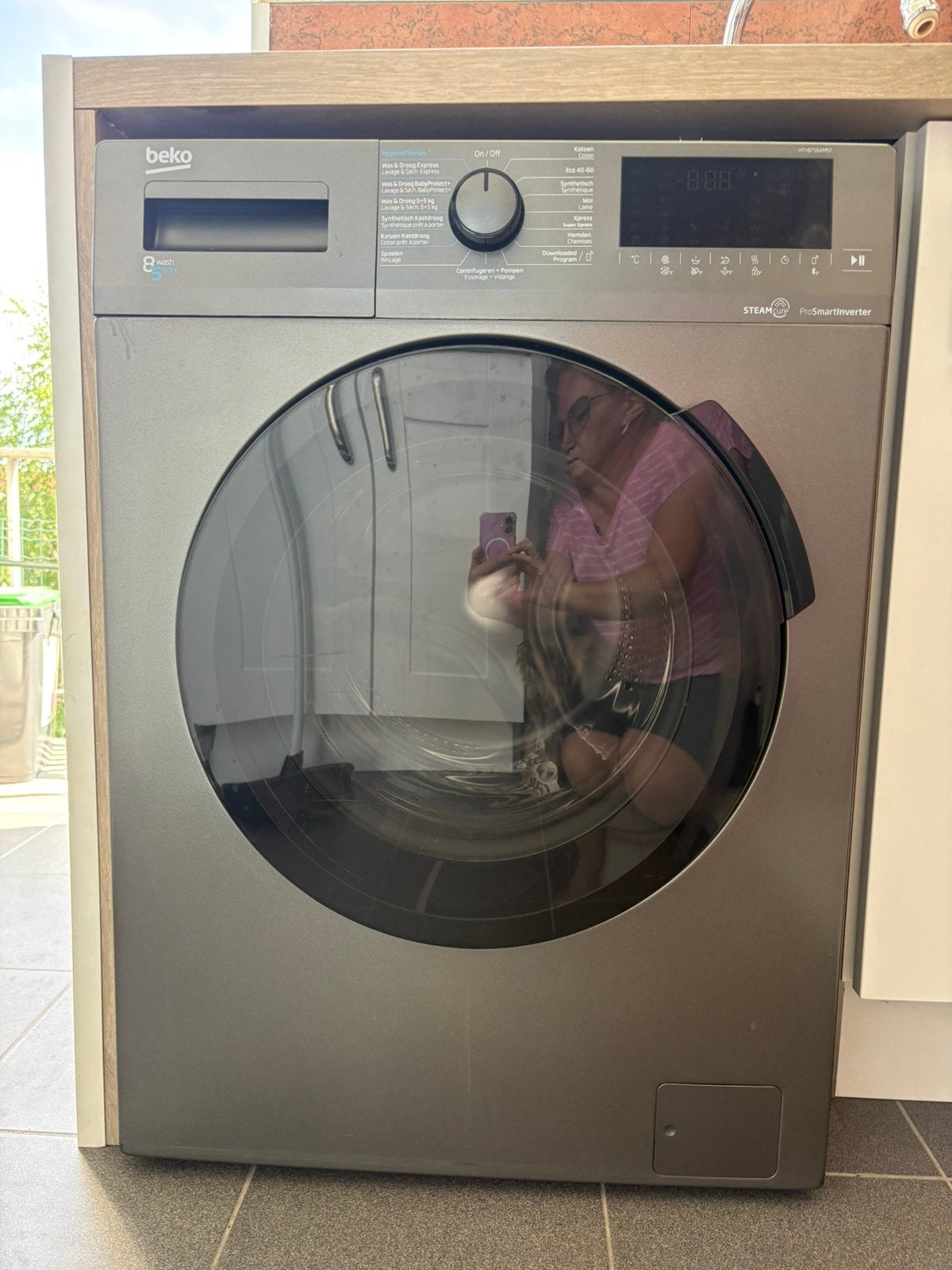 Wasdroogcombinatie, Electroménager, Lave-linges séchants, Comme neuf, 6 à 8 kg, Moins de 85 cm, Enlèvement