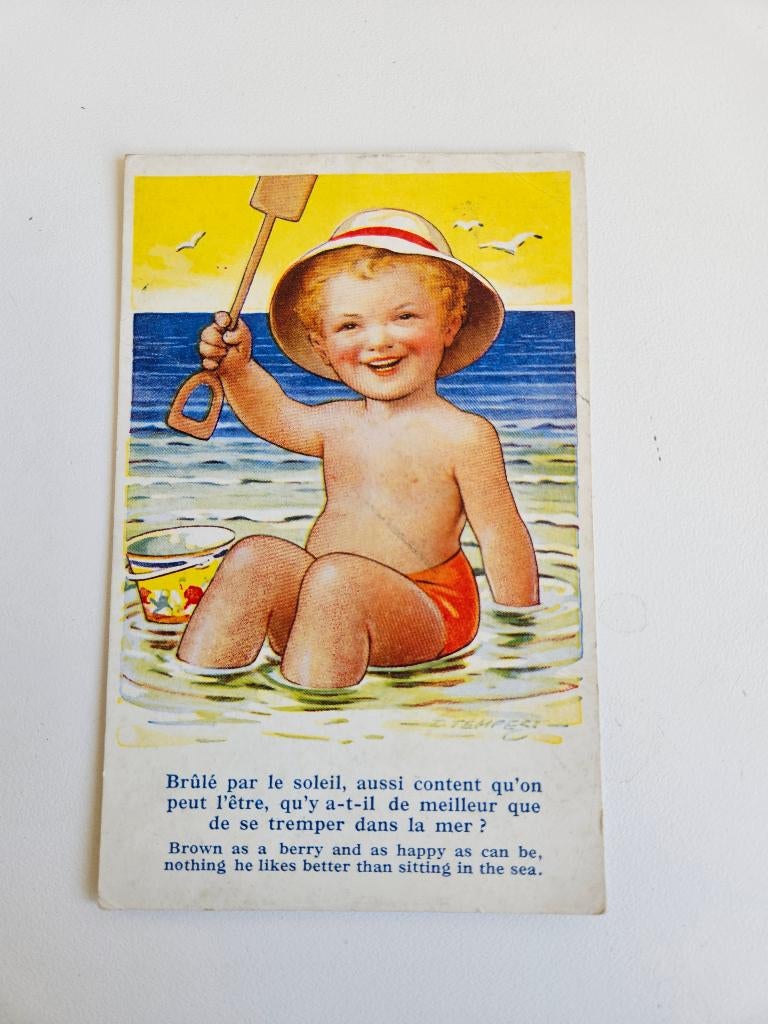 Vintage postkaart 1950, Enlèvement ou Envoi, 1940 à 1960, Affranchie, Enfants