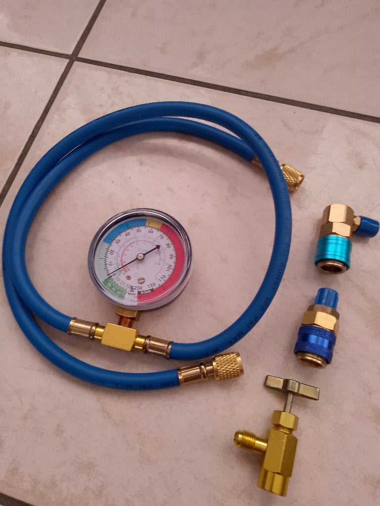kit raccord et 1mètre flexible charge pour r1234Yf et R134A, Ophalen