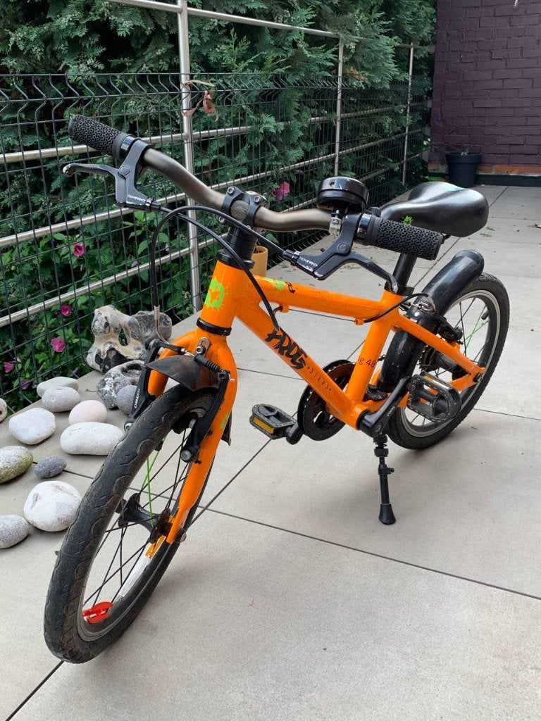 Mooie oranje Frog 48 kinderfiets, Fietsen en Brommers, Ophalen, Gebruikt, Frog Bikes