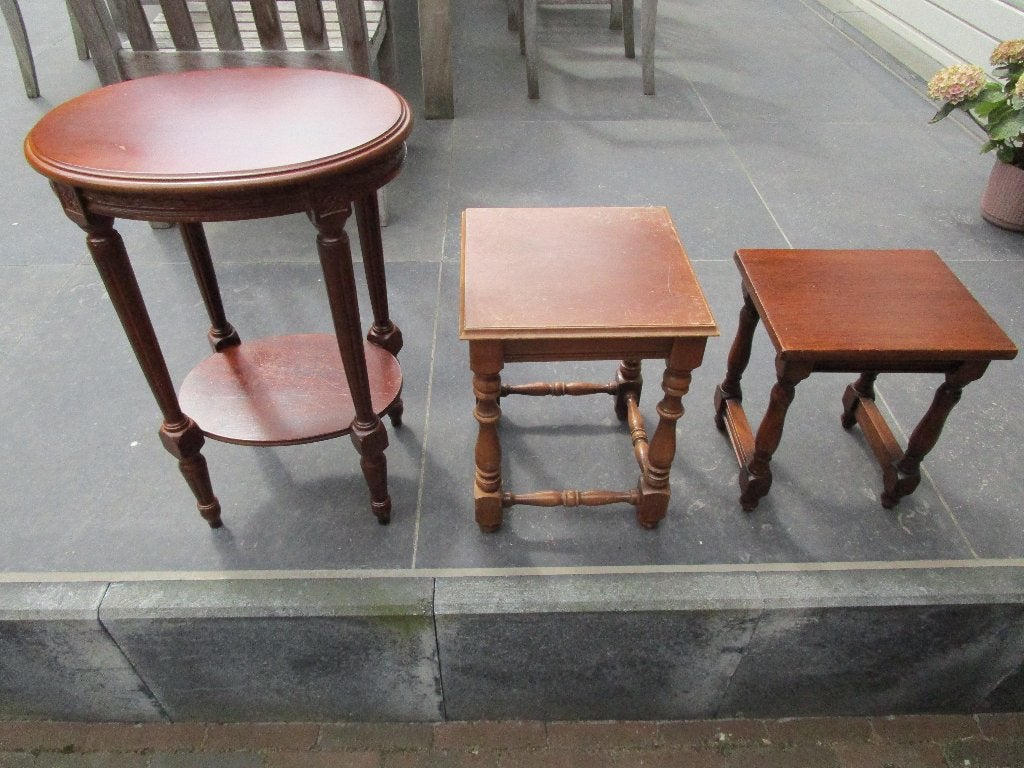 3 bijzettafeltjes, Ophalen, Gebruikt, Overige vormen, Hout