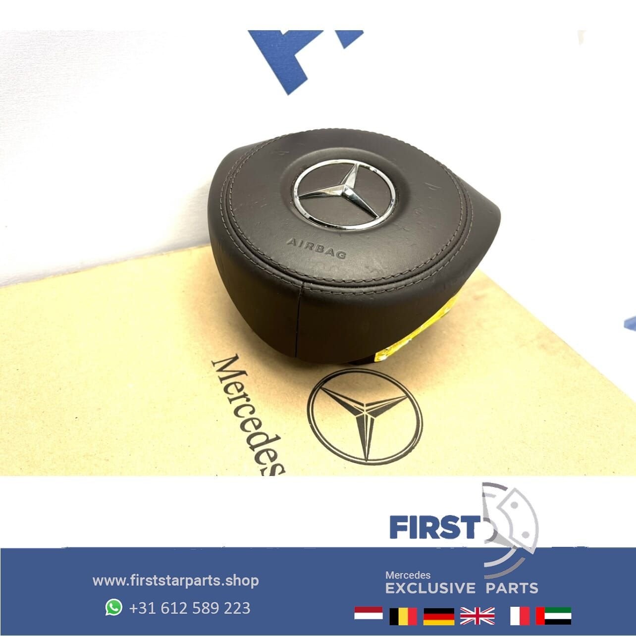 STUURAIRBAG Mercedes BRUIN LEER W176 W117 W246 W205 W213 W23, Gebruikt, -, Ophalen of Verzenden, -