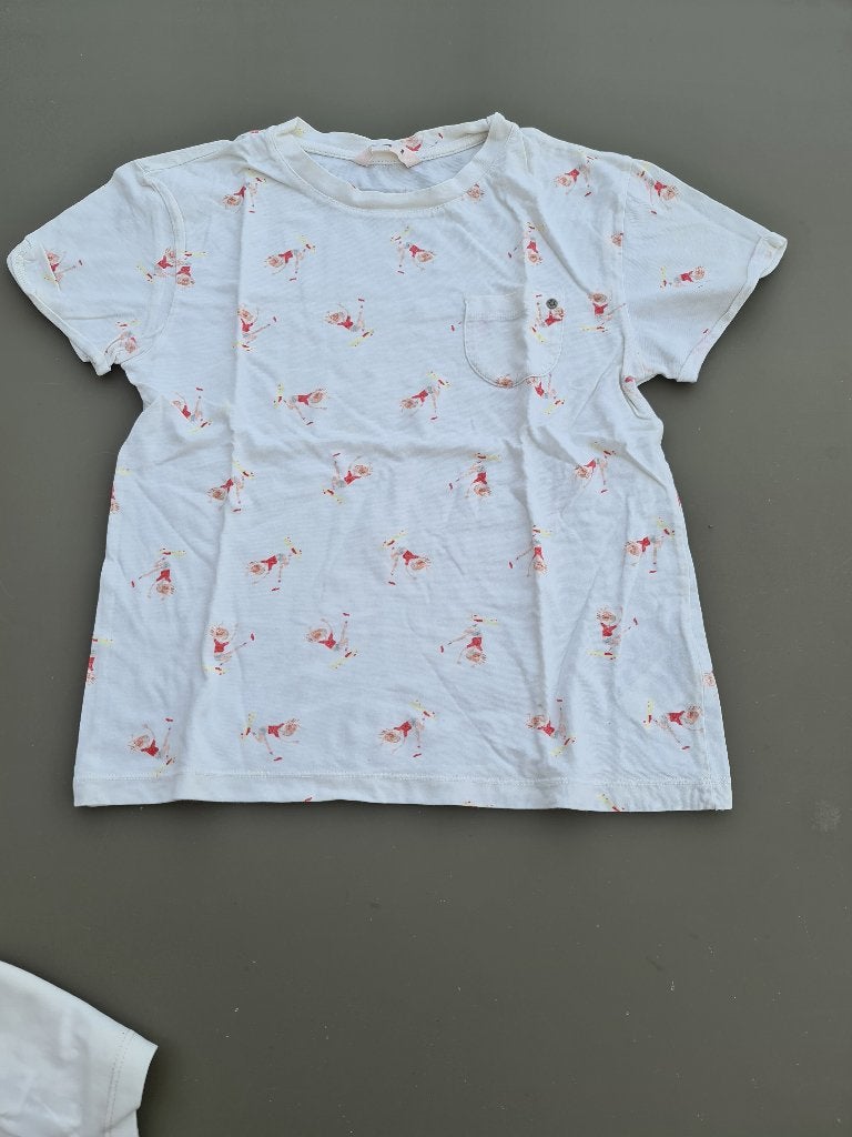 wit t-shirt met meisjes, Miss Chips, 128, Kinderen en Baby's, Ophalen, Zo goed als nieuw