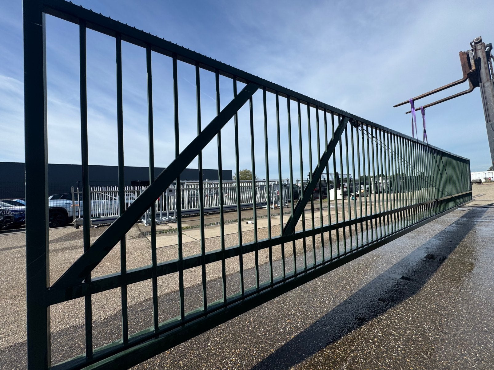 Grote gebruikte Schuifpoort 10.00 meter doorgang, Jardin & Terrasse, Enlèvement, Utilisé, Porte coulissante