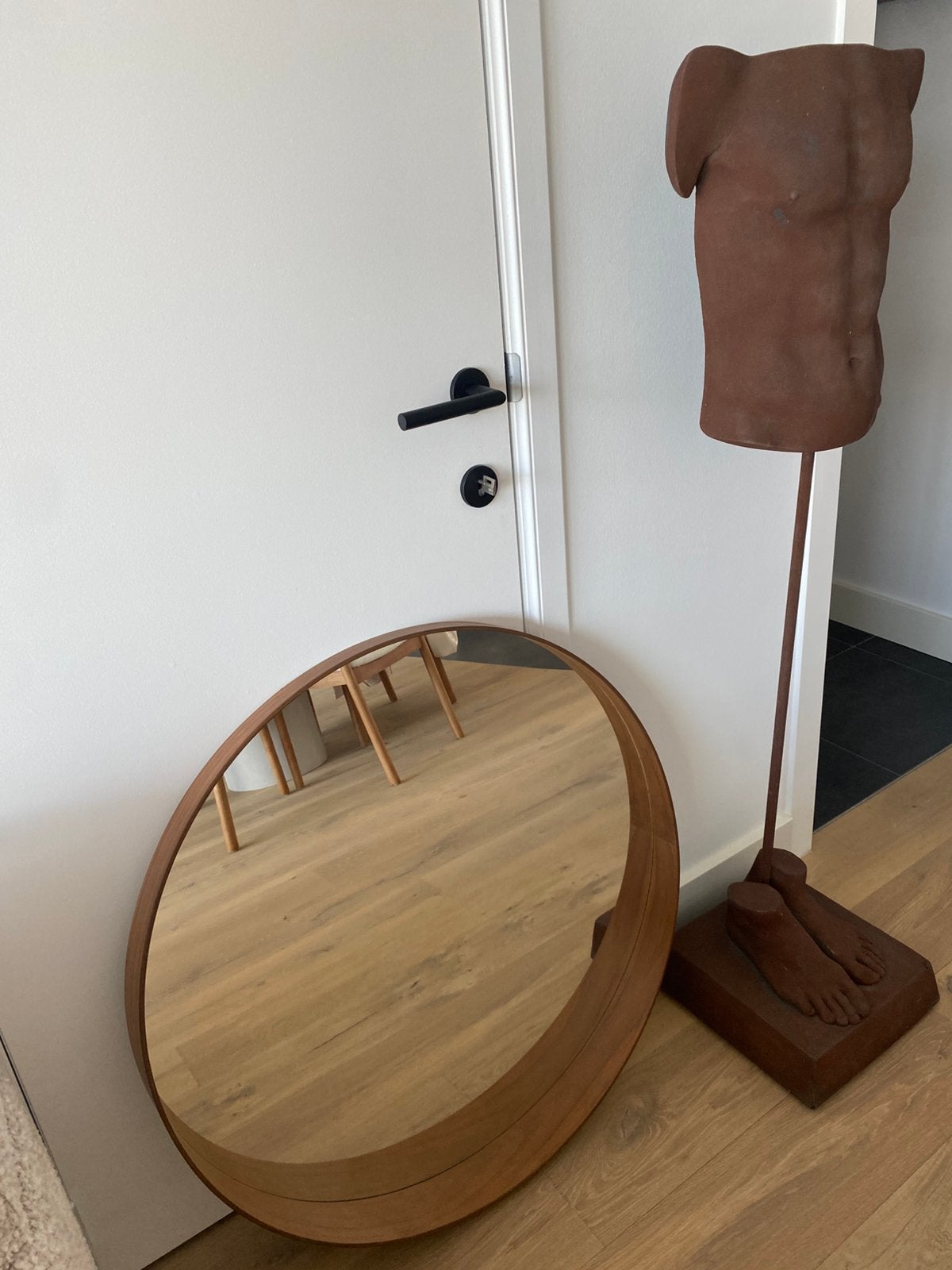 Spiegel 80 cm diameter, Ophalen, Rond, Zo goed als nieuw, 75 tot 100 cm