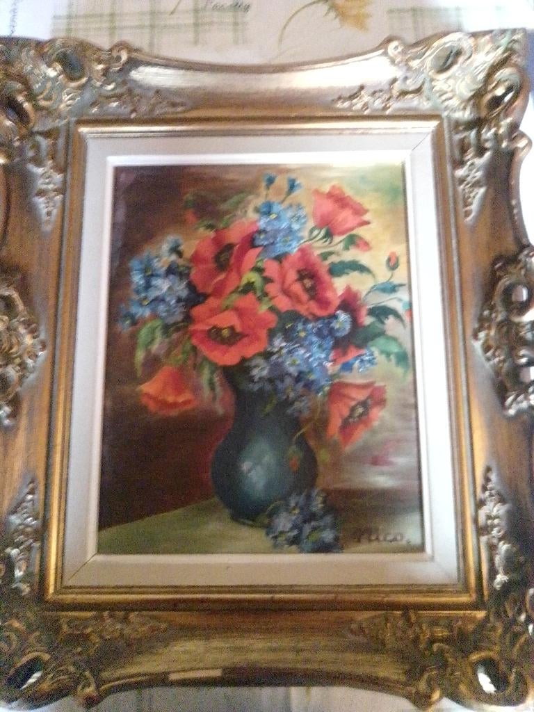 schilderij boeket bloemen, Enlèvement
