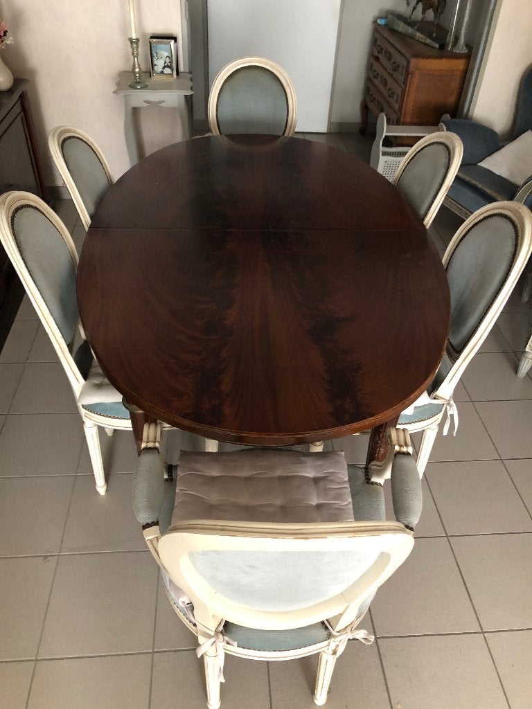Tafel en stoelen, Huis en Inrichting, Ophalen, Gebruikt, Vijf personen of meer, Ovaal