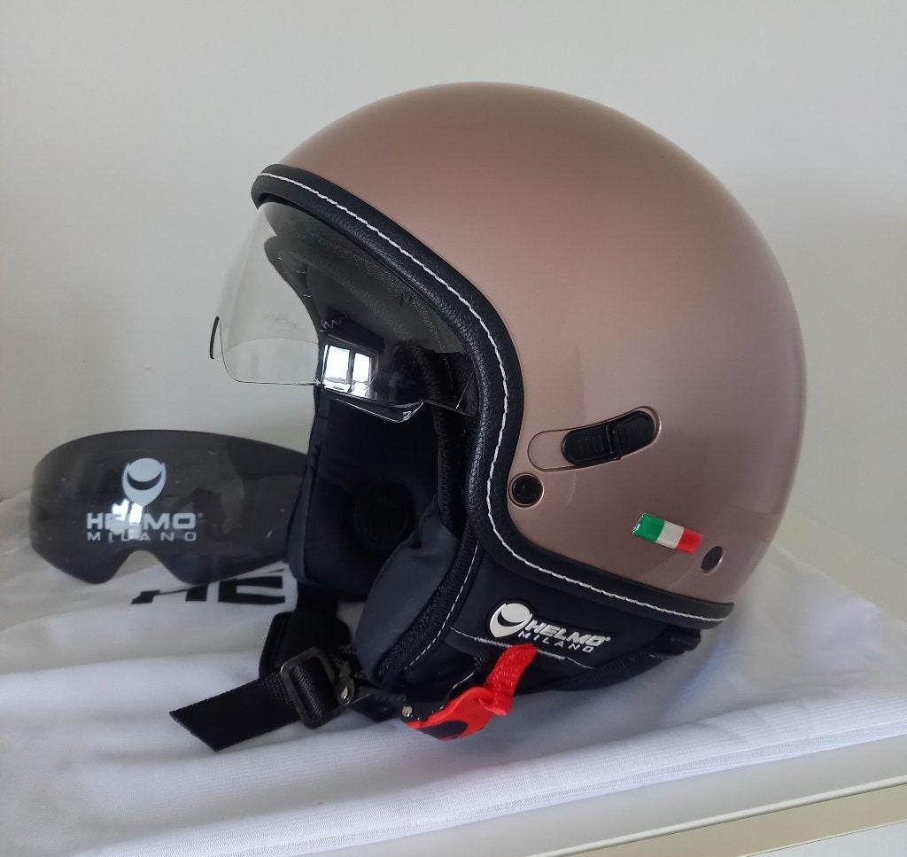 MOTOR/JETHELM HELMO MILANO (XS) MET ZONNESCHERM – ALS NIEUW!, Motoren, Ophalen of Verzenden, Nieuw zonder kaartje, XS, Jethelm