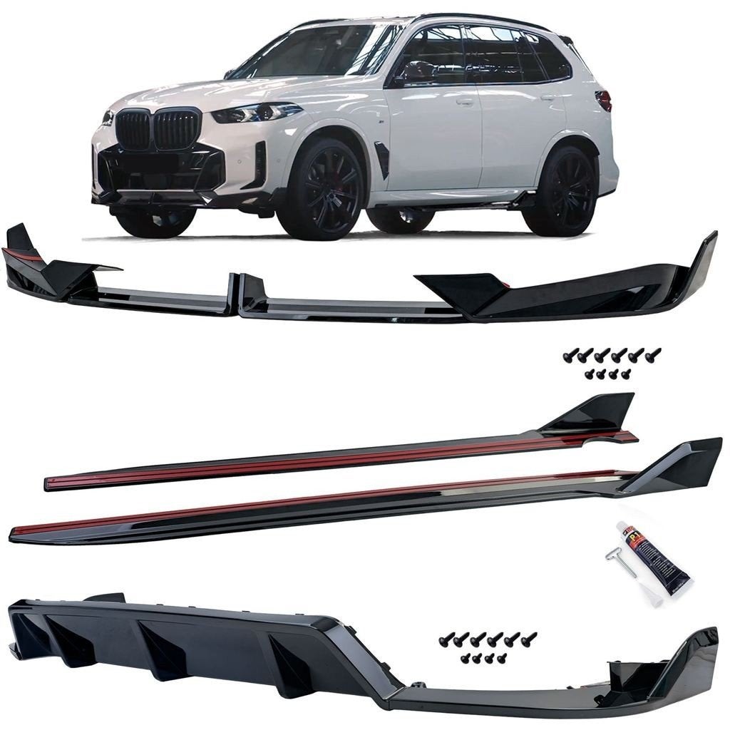 BMW X5 G05 M Pack Spoiler Side Skirts Diffuser Glans Zwart, Verzenden