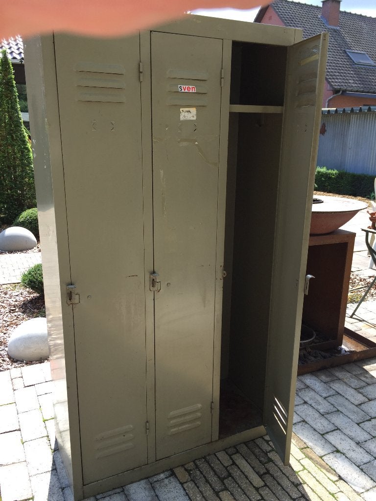 Mooie vintage 3 - deurs locker / lockerkast, Huis en Inrichting, Ophalen, Gebruikt