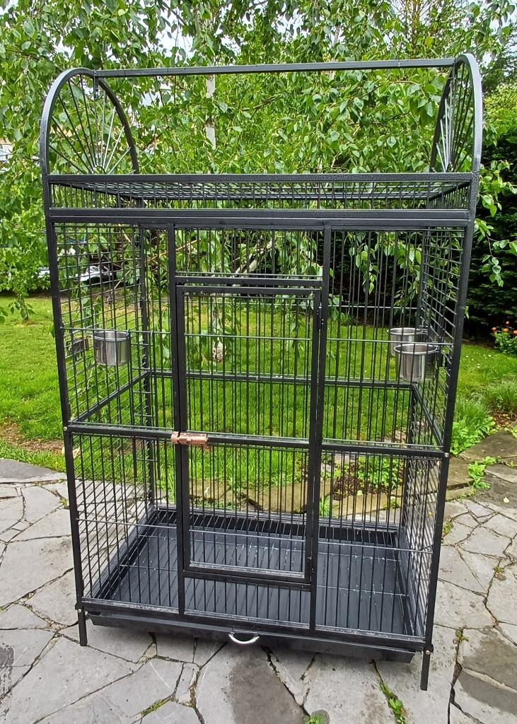 Grote Papegaaienkooi met bovenstok, Enlèvement, Comme neuf, Métal, Cage à oiseaux