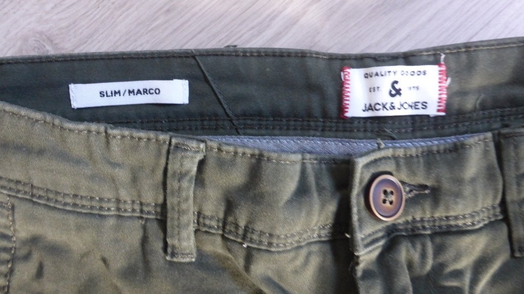 Groene chino broek 29 32 Jack & Jones, Kinderen en Baby's, Broek, Gebruikt, Ophalen of Verzenden, Jongen