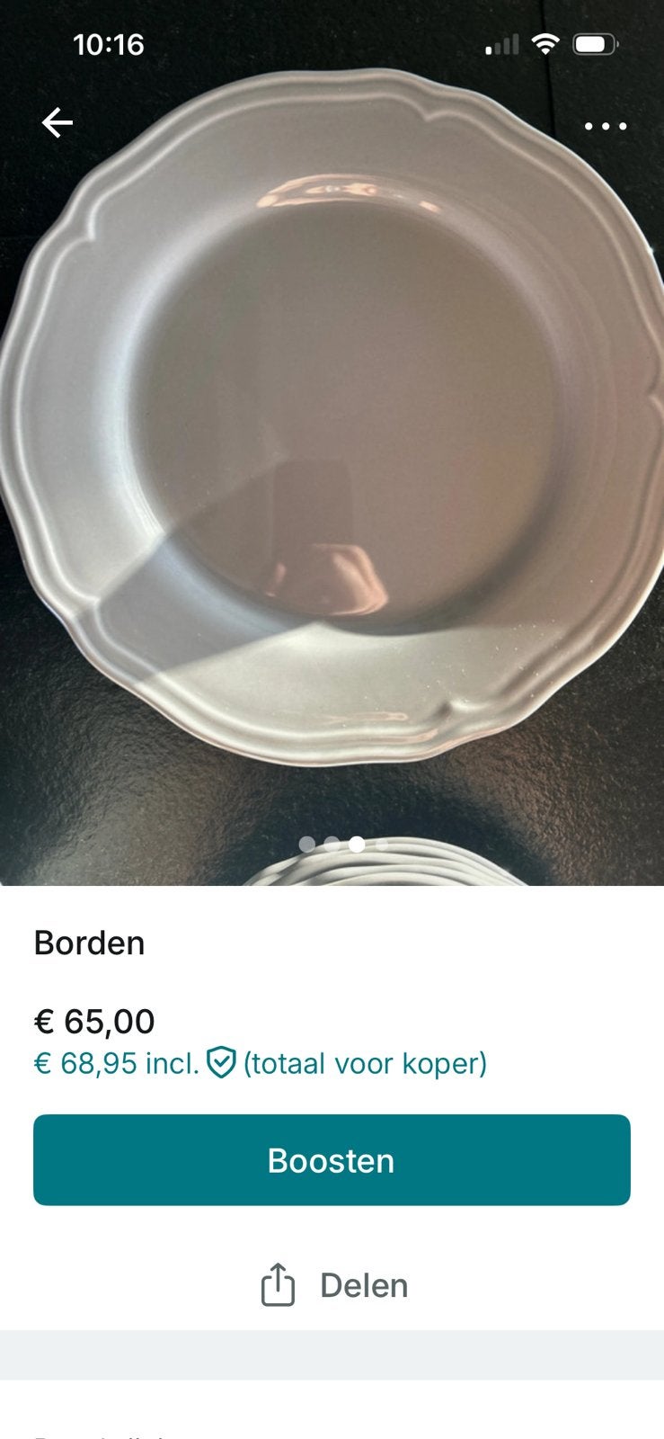 Grijze diepe,platte borden, Ophalen, Zo goed als nieuw