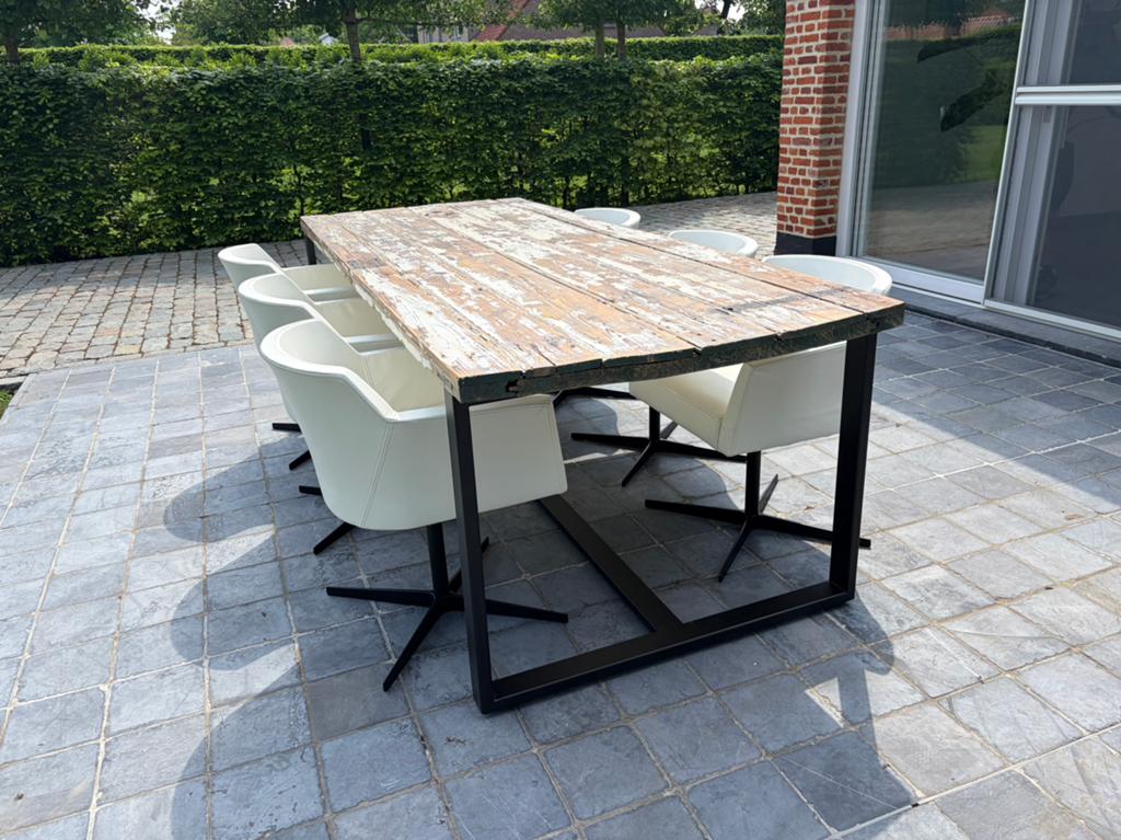 Mooie witte lederen Mobitec stoelen, Huis en Inrichting, Stoelen, Zo goed als nieuw, Vijf, Zes of meer stoelen, Leer, Wit, Ophalen