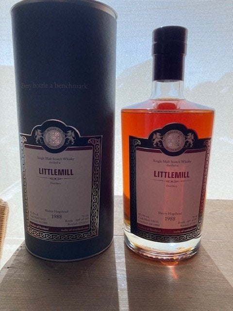 Littlemill, 25 ans de whisky écossais single malt 1988, Collections, Enlèvement ou Envoi, Comme neuf, Autres types, Pleine