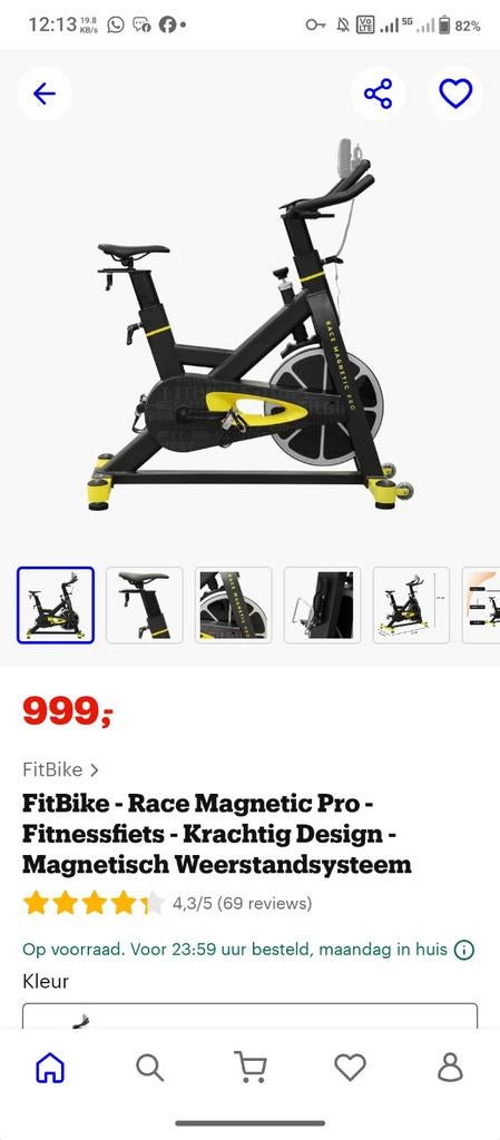 Nieuwe FitBike Race Magnetic Pro – letterlijk nooit gebruikt, Ophalen
