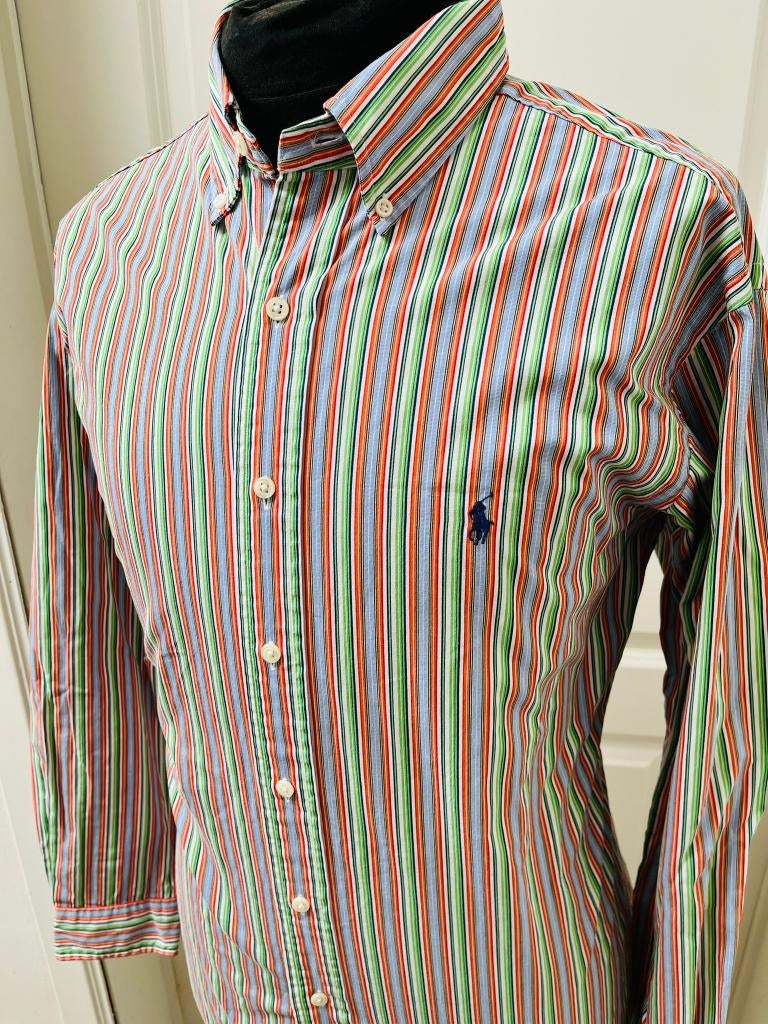 Ralph Lauren overhemd – gestreept multicolor  maat L, Overige kleuren, Ophalen of Verzenden, Halswijdte 41/42 (L), Polo Ralph Lauren