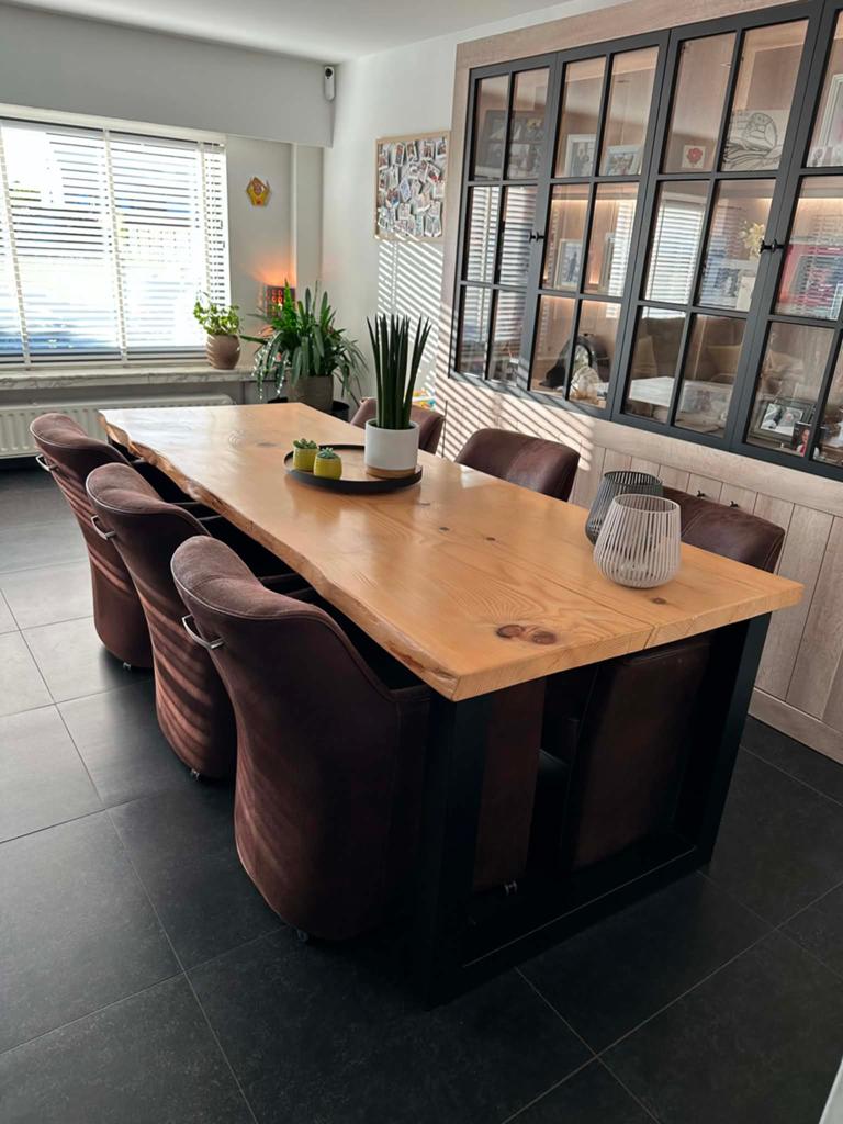 Tafel met 6 stoelen en salontafel, Enlèvement, Comme neuf