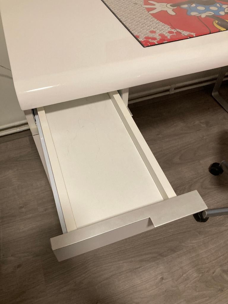 Hoogglans bureau  wit - 120 x 60 cm, Huis en Inrichting, Ophalen of Verzenden, Gebruikt