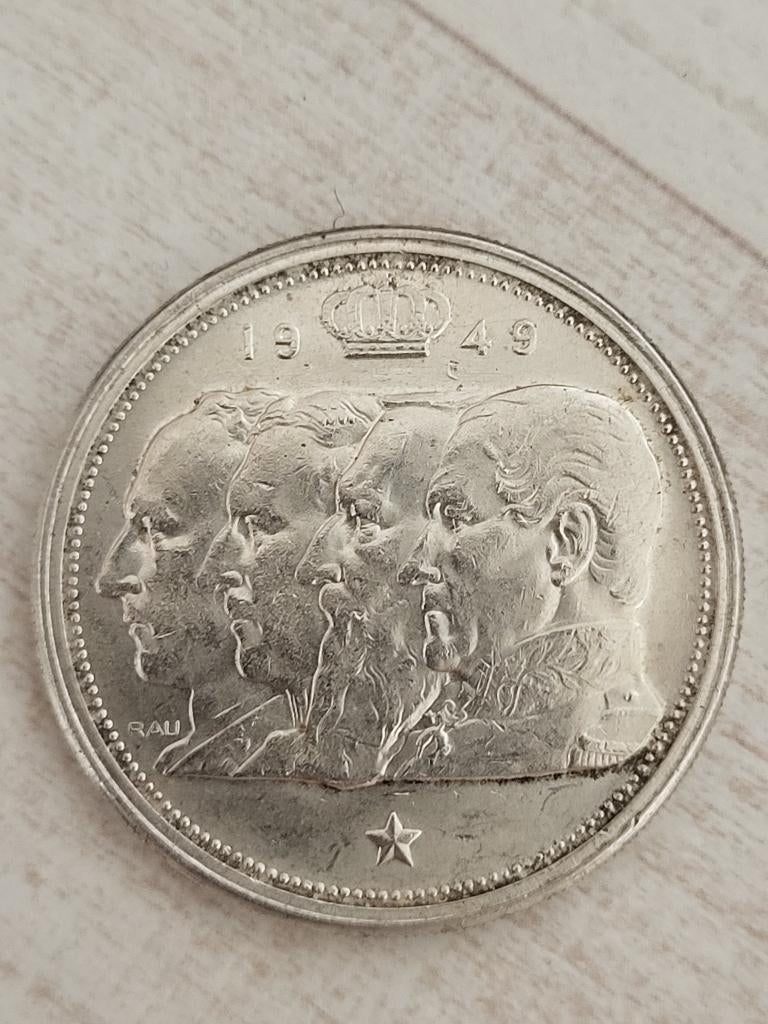 100 Francs en argent Belgique 1949, Timbres & Monnaies, Enlèvement ou Envoi, Monnaie en vrac, Argent, Argent