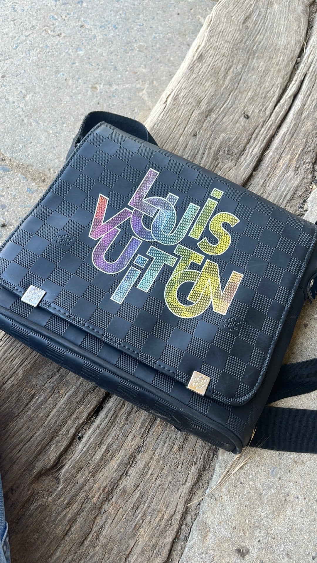 Louis vuitton tas, Ophalen, Gebruikt, Zwart, Leer