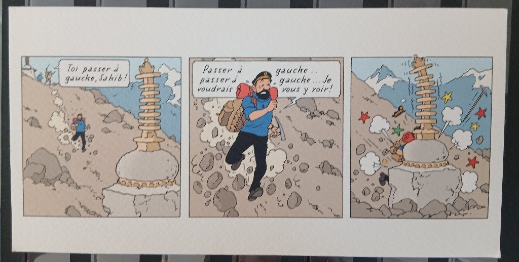 Carte postale (3) : Exposition "Tintin au Tibet", Enlèvement
