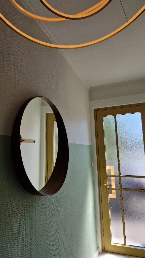 STOCKHOLM Spiegel, walnootfineer, 80 cm (nieuw), Huis en Inrichting, Ophalen, Rond, Nieuw, 75 tot 100 cm