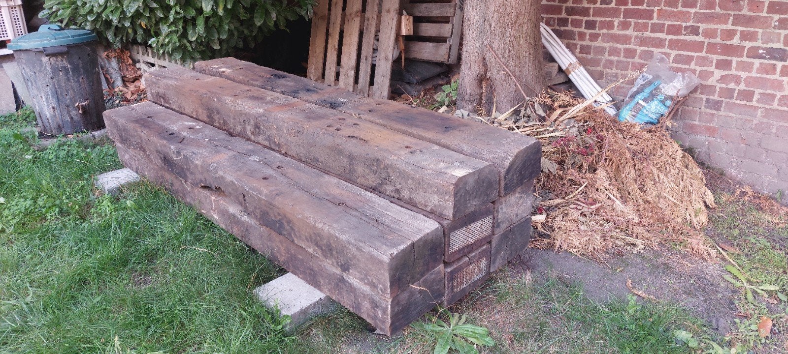 Dwarsstuk, spoorwegballen in Azobé (8 stuks) NIEUW!!, Tuin en Terras, Ophalen, 25 cm of meer, Biels, Hout