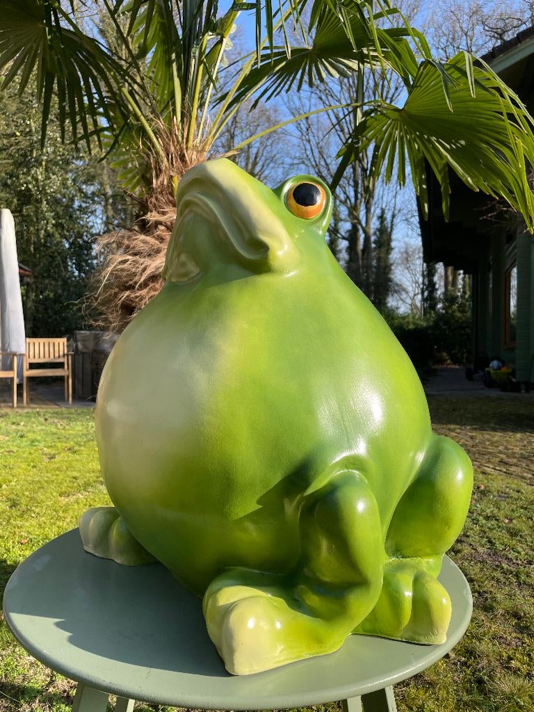 Beeld kikker, tuin, vijver, gazon, boerderij 55cm, Ophalen, Nieuw, Kunststof, Dierenbeeld