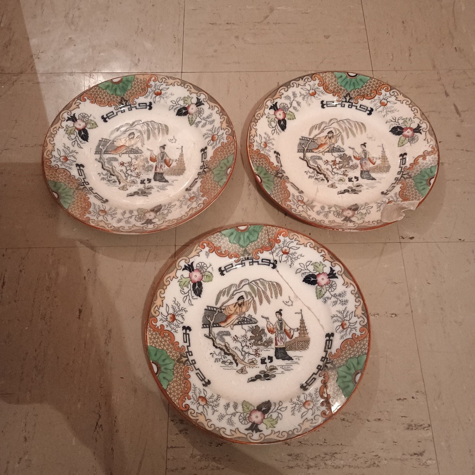 3 oude chinese sierborden., Ophalen