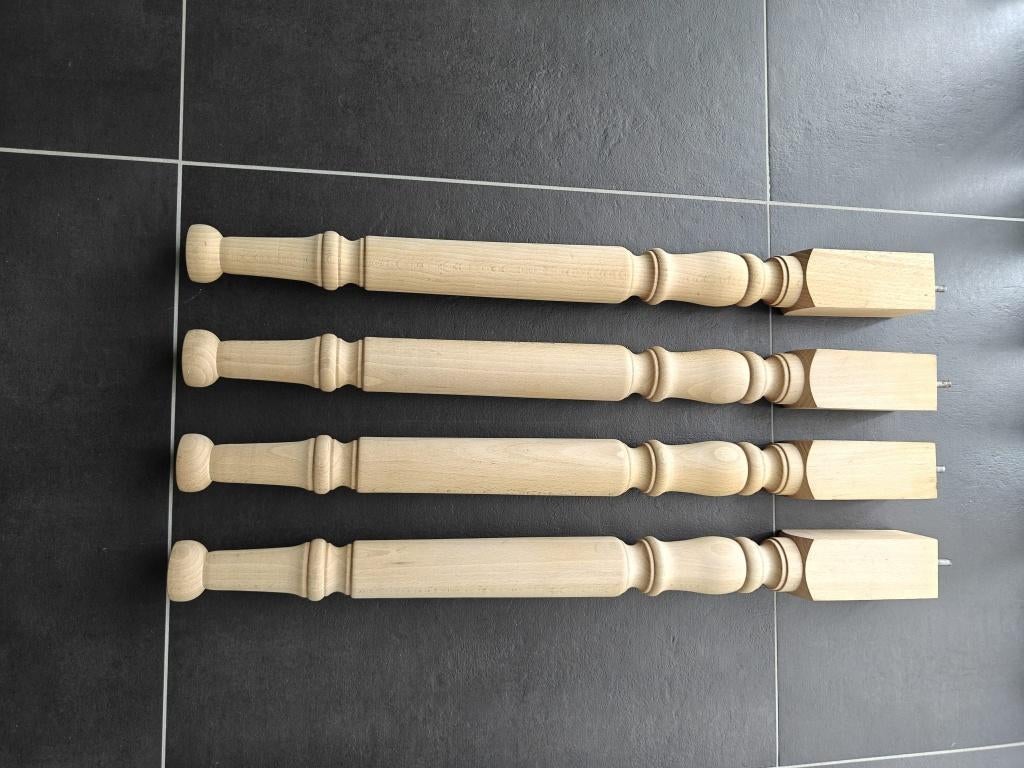 4 houten tafelpoten, Huis en Inrichting, Ophalen, Tafelpoot, 50 tot 100 cm, Rustiek