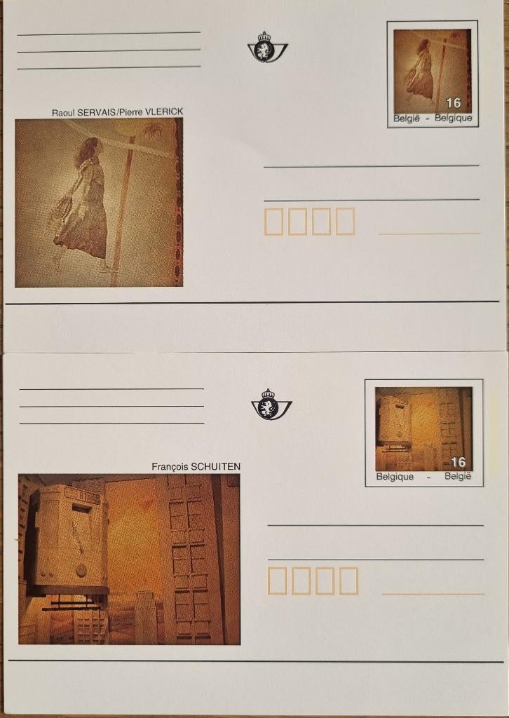 2 x Carte Postale Metro '95 Francois Schuiten Pierre Vlerick, Enlèvement ou Envoi, 1980 à nos jours, Non affranchie