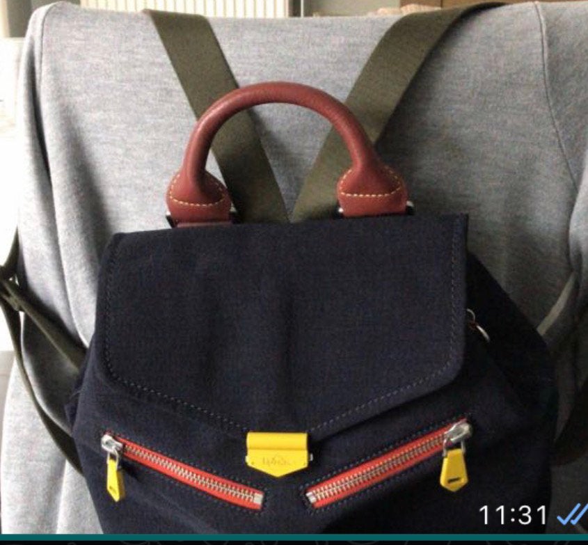 Kipling handtas rugzak jeans, Ophalen of Verzenden, Zo goed als nieuw, Handtas