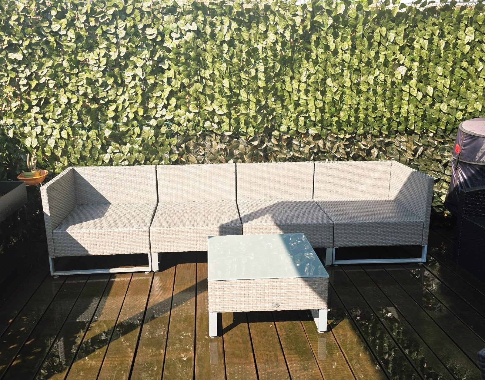 Mooie en comfortabele tuinset, Tuin en Terras, Tuinsets en Loungesets, Ophalen, 4 zitplaatsen, Gebruikt, Bank