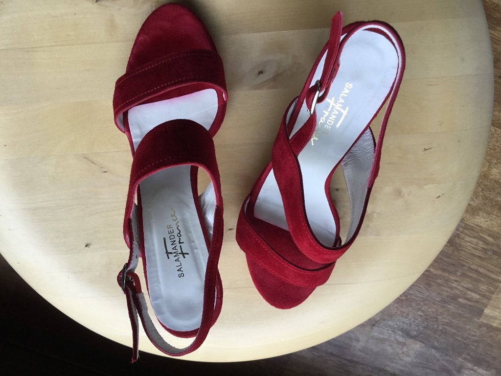 Chaussures à talons ouverts pour femmes, Rouge, Comme neuf, Enlèvement, Salamander