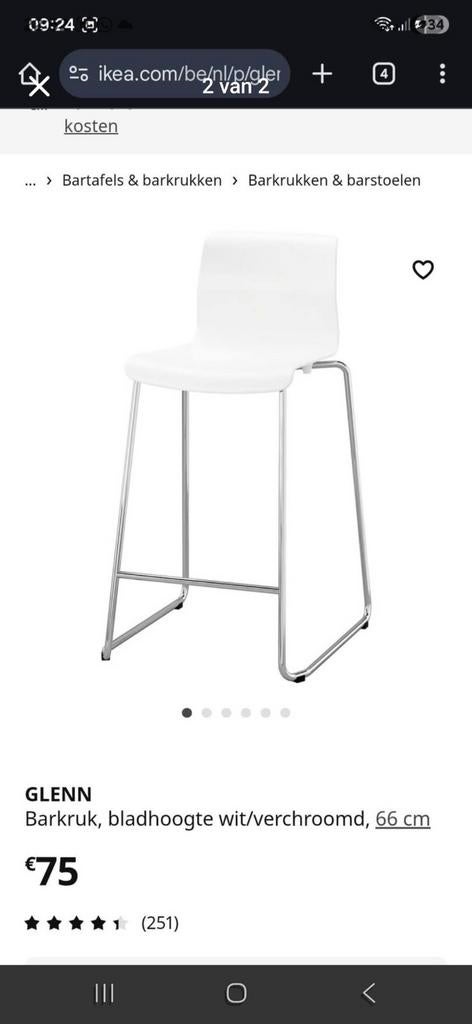 Twee barstoelen ikea, Huis en Inrichting, Barkrukken, Ophalen