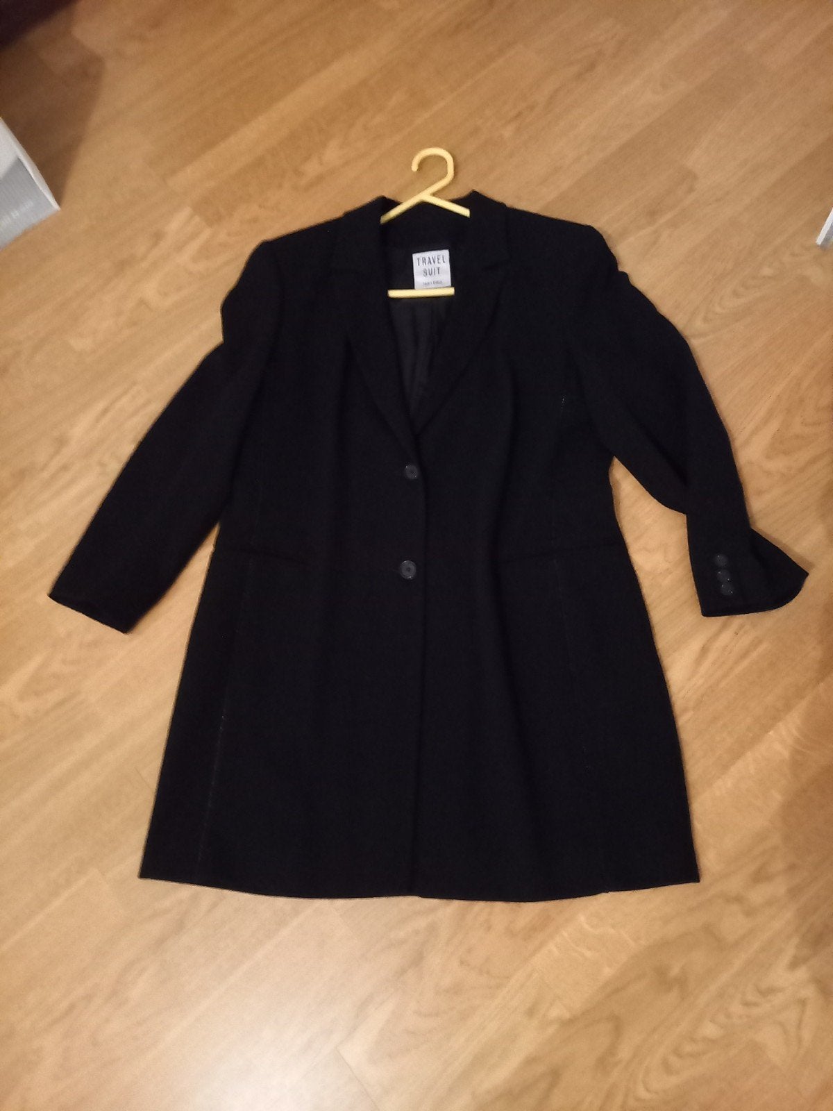 Elegante zwarte mantel/ jas maat 46, Kleding | Dames, Gelegenheidskleding, Ophalen, Maat 46/48 (XL) of groter