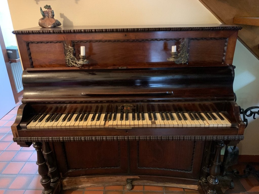 piano J.F.VOGELSANGS, Muziek en Instrumenten, Ophalen, Gebruikt, Bruin, Piano
