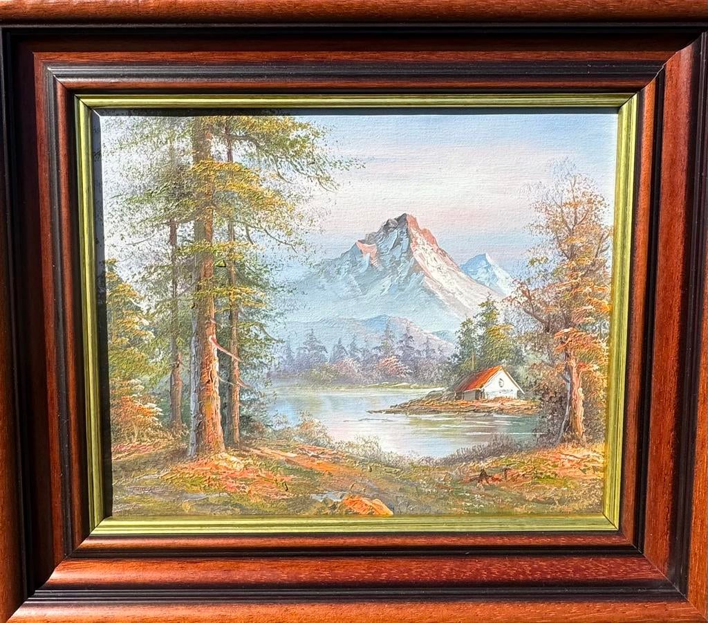 Olieverf op doek - herfstlandschap, Antiek en Kunst, Kunst | Schilderijen | Klassiek, Ophalen of Verzenden