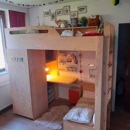 Hoogslaper met bureau en kast, Ophalen, Zo goed als nieuw, Hoogslaper