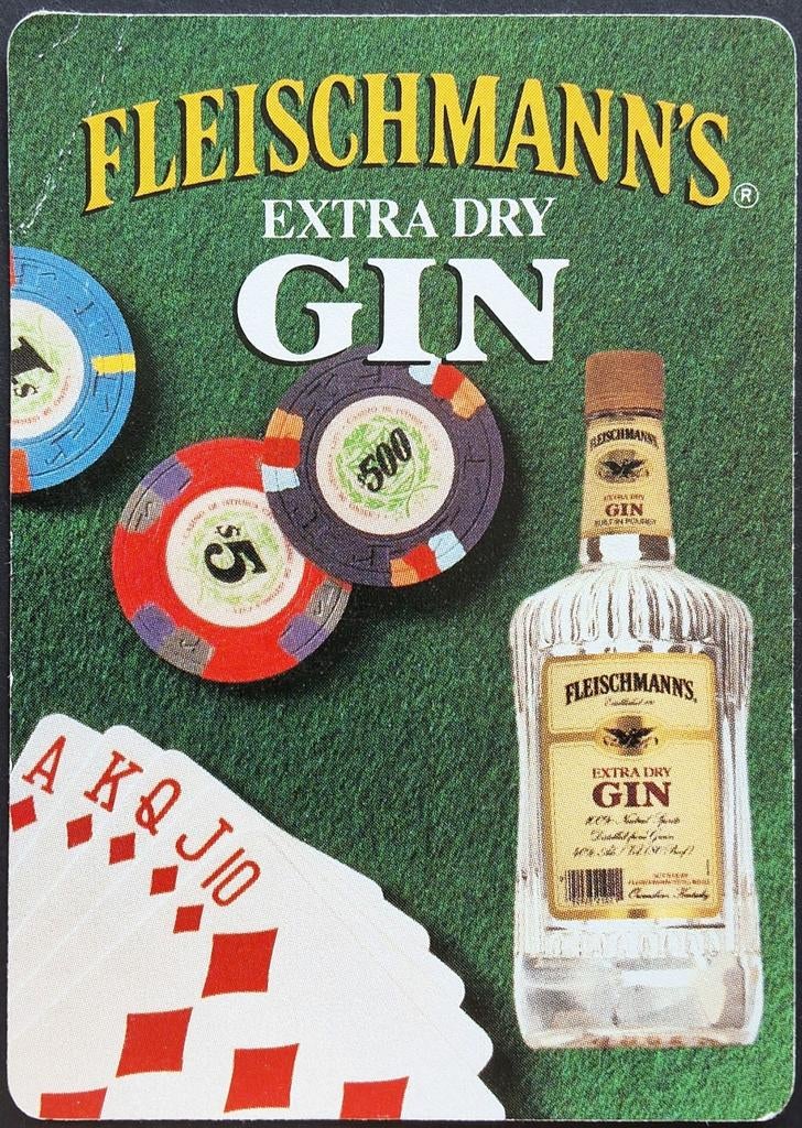 1 Speelkaart  Fleischmann's Gin, Enlèvement ou Envoi