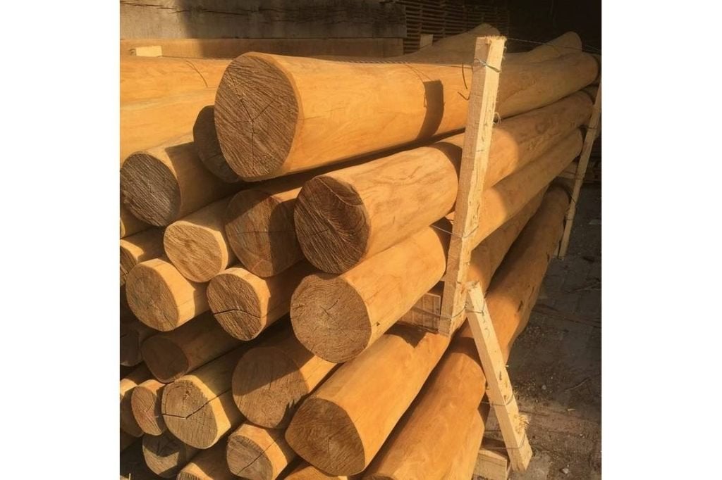 Robinia balken 14/16 cm x 300 cm geschuurd – acacia hardhout, Tuin en Terras, Ophalen, Nieuw, Hardhout, 250 cm of meer