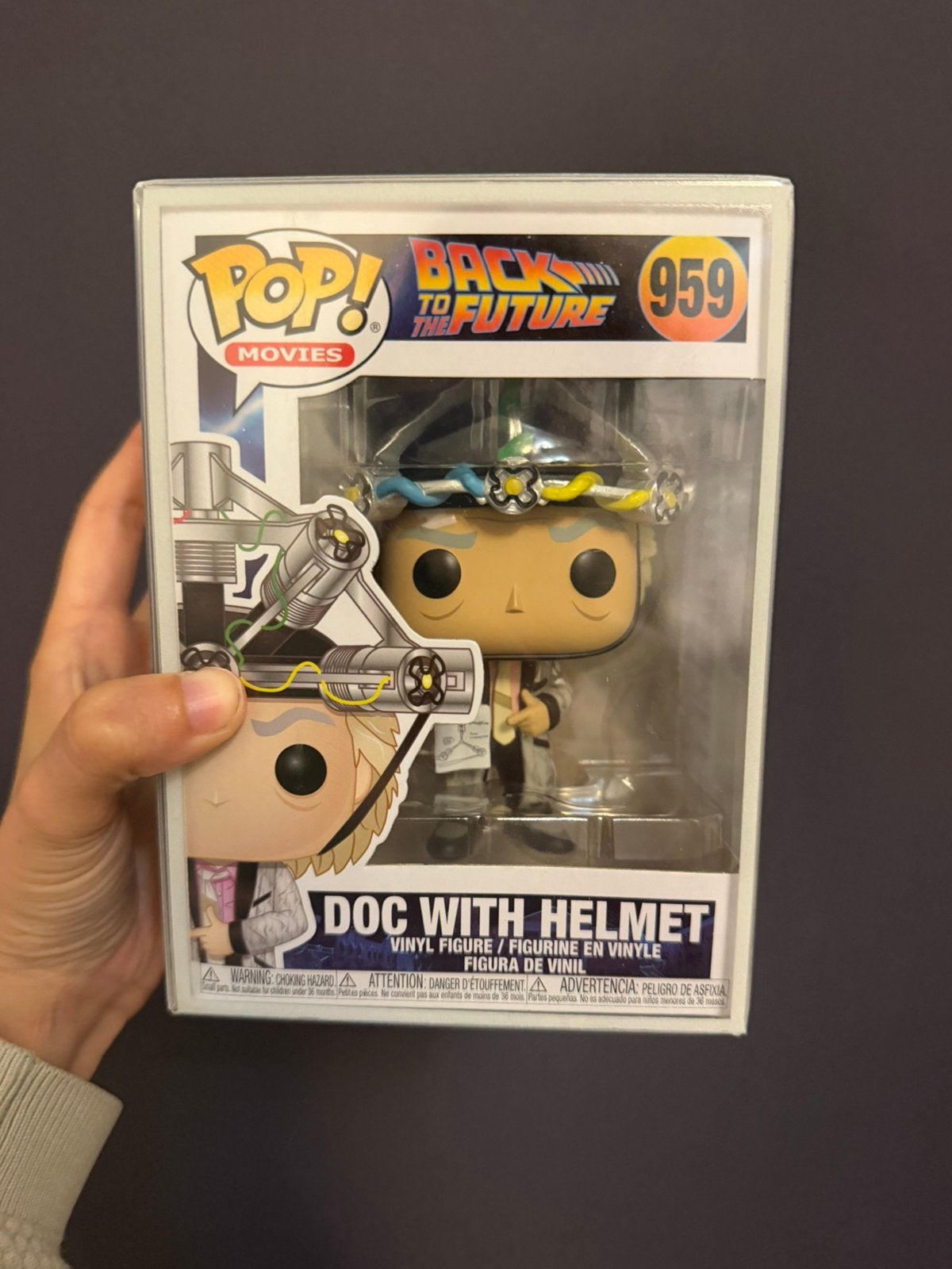 Funko Pop Back to the Future #959 Doc With Helmet +Protector, Ophalen of Verzenden, Zo goed als nieuw