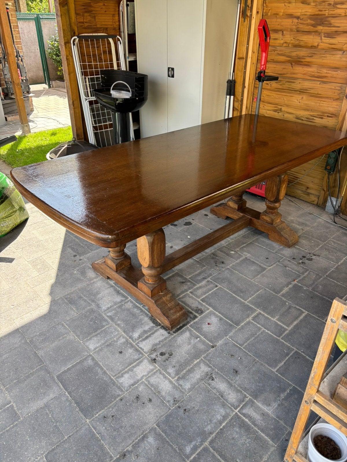 Vol eiken eettafel, Klassiek, Enlèvement, Utilisé, 50 à 100 cm