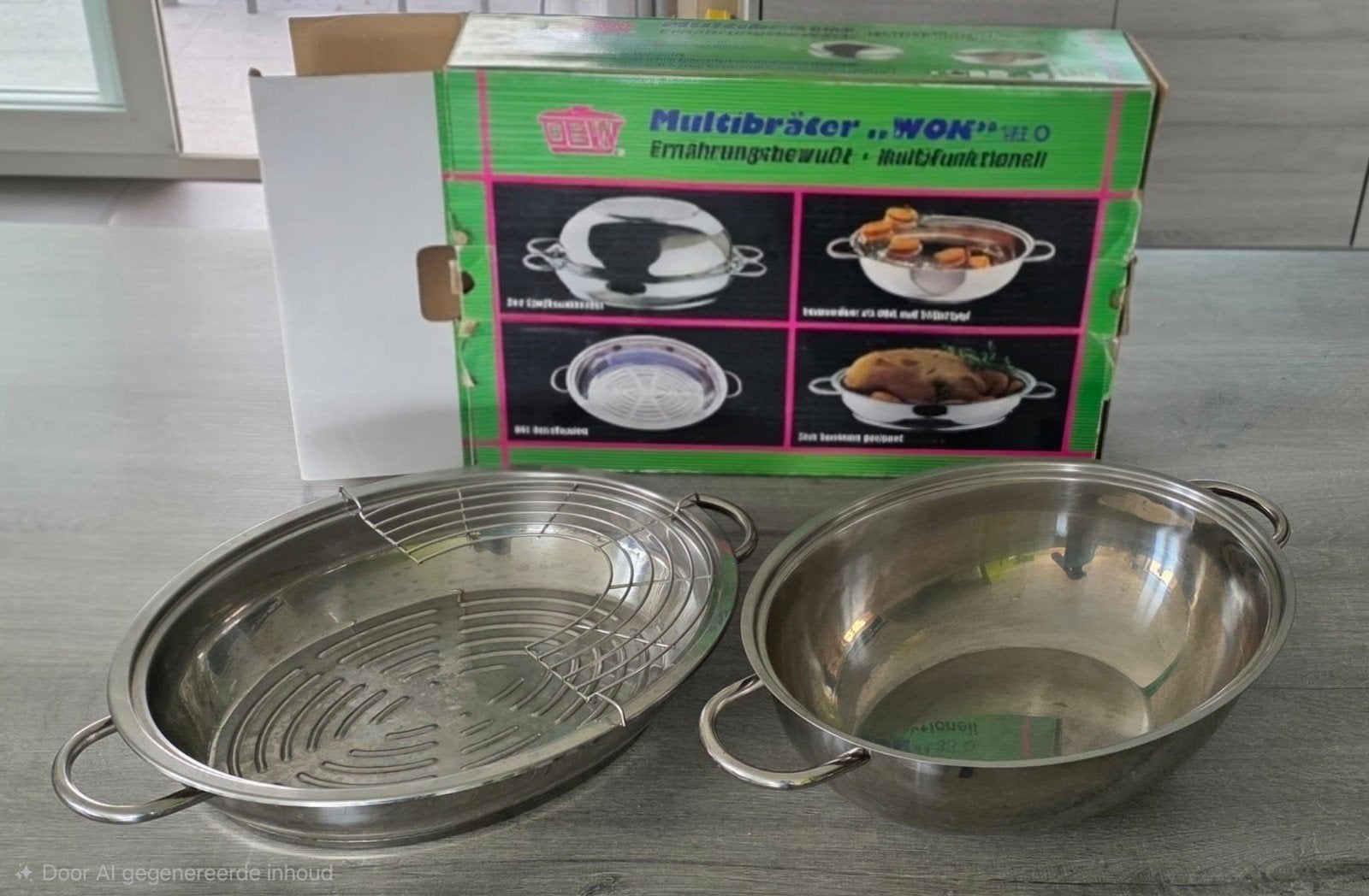 Multibrader/wok met inzetrooster, Ophalen, Wok