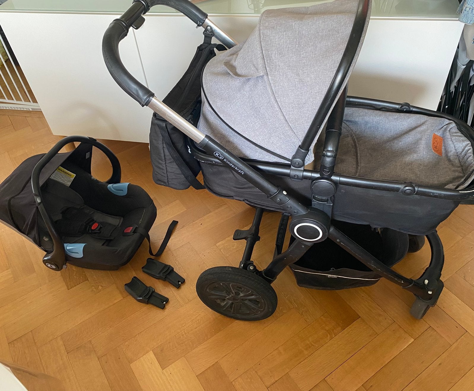 Kinderkraft NEWLY 3 en 1 Poussette, Ophalen, Zo goed als nieuw, Kinderwagen, Met autostoeltje
