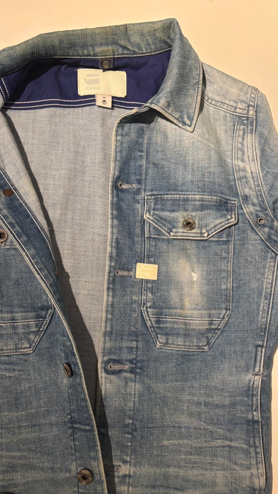 Jeansjas (XS) G-star, Kleding | Heren, Ophalen, Gedragen, Maat 46 (S) of kleiner, Blauw